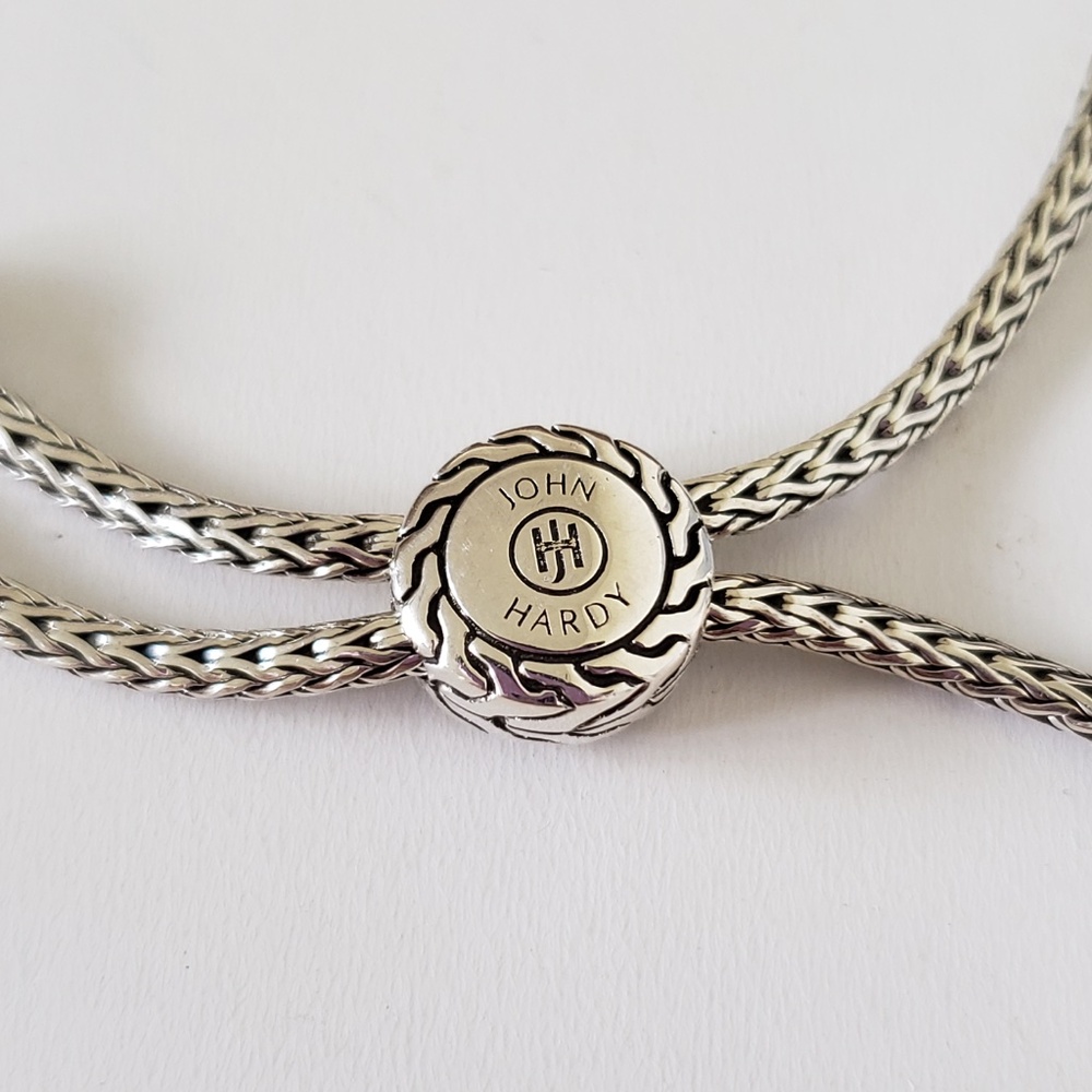 John Hardy Classic Chain Sterling Silver Hammered Pull Through Bracelet - Picture 4 of 5